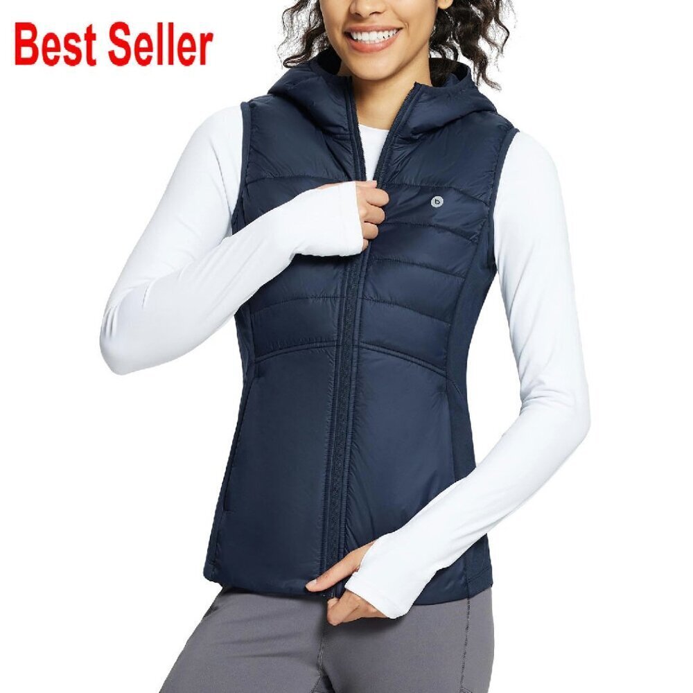 Slim Fit Puffer Vest Hooded Lightweight Fleece Sleeveless Jacket Chic Minimal